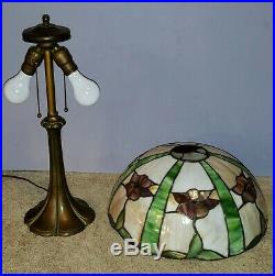 Arts & Crafts Leaded Slag Stained Glass Lamp Handel Duffner Tiffany Era