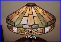 Arts & Crafts Leaded Slag Stained Glass Lamp by Wilkinson Handel Tiffany Era