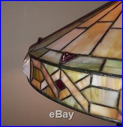 Arts & Crafts Leaded Slag Stained Glass Lamp by Wilkinson Handel Tiffany Era