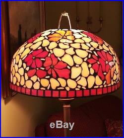 Arts Crafts Leaded Stained Slag Glass Lamp Shade Tiffany Handel 1930-50 Mosaic