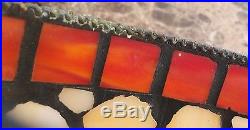Arts Crafts Leaded Stained Slag Glass Lamp Shade Tiffany Handel 1930-50 Mosaic