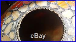 Arts Crafts Leaded Stained Slag Glass Lamp Shade Tiffany Handel 1930-50 Mosaic