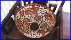 Arts Crafts Leaded Stained Slag Glass Lamp Shade Tiffany Handel 1930-50 Mosaic