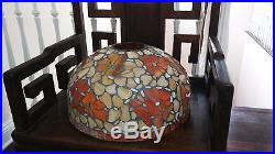 Arts Crafts Leaded Stained Slag Glass Lamp Shade Tiffany Handel 1930-50 Mosaic