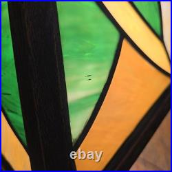 Arts & Crafts Limbert Style Lamp Oak Slag Glass