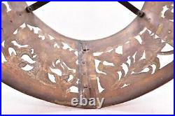 Arts & Crafts Mission Pierced Copper Brass Lamp Shade for Slag Glass or Mica