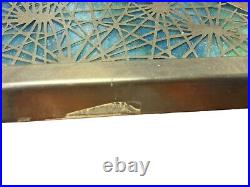 Arts & Crafts Mission Reviere Style Slag Glass Table Lamp Pine needles & Cones