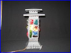 Arts & Crafts Movement Style Lamp Multi color Raw Slag Glass 12 1/2 inches tall