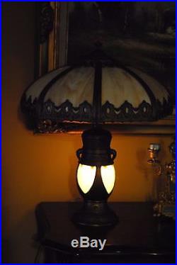 Arts&Crafts, Nouveau, B&H, Miller, Handel Era Lighthouse Leaded Slag Glass Lamp
