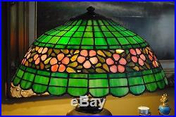 Arts&Crafts, Nouveau Era Double Signed Handel Leaded Stained Slag Glass Lamp