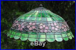 Arts&Crafts, Nouveau Era Double Signed Handel Leaded Stained Slag Glass Lamp