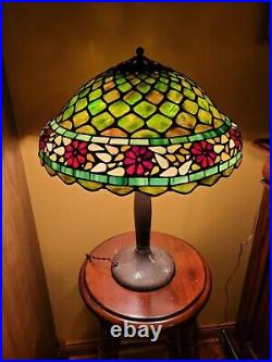 Arts&Crafts, Nouveau Era Handel Leaded Stained Slag Glass Lamp