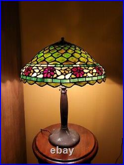 Arts&Crafts, Nouveau Era Handel Leaded Stained Slag Glass Lamp
