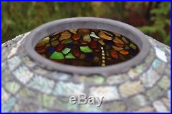 Arts & Crafts, Nouveau Tiffany Studios Style Leaded Stained Slag Glass Lamp Shade
