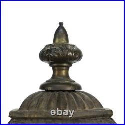 Arts & Crafts Rainaud 6 Panel Slag Glass Lamp, Manner Of Bradley & Hubbard c1920