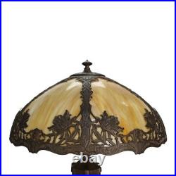 Arts & Crafts Royal Art Glass Co. 6-Panel Slag Glass Table Lamp Unsigned C1920