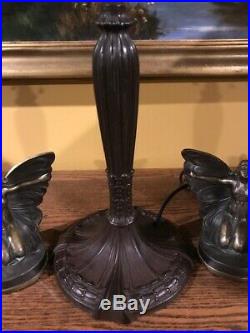 Arts Crafts Slag Glass Leaded Vintage Lamp Tiffany Studios / Handel Style NR