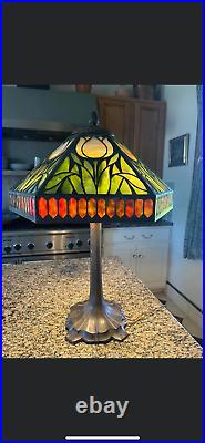 Arts & Crafts Slag Glass Tulip Lamp Shade JA Whaley Handel Duffner Era