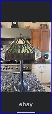 Arts & Crafts Slag Glass Tulip Lamp Shade JA Whaley Handel Duffner Era