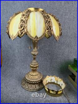 Arts and Crafts Antique 31 Barberry Bradley Hubbard Slag Glass Table Lamp B&H