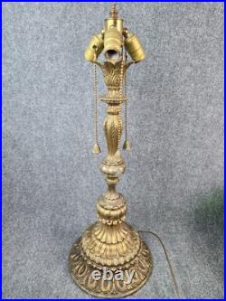 Arts and Crafts Antique 31 Barberry Bradley Hubbard Slag Glass Table Lamp B&H