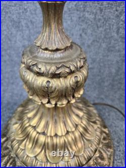 Arts and Crafts Antique 31 Barberry Bradley Hubbard Slag Glass Table Lamp B&H