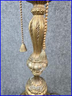Arts and Crafts Antique 31 Barberry Bradley Hubbard Slag Glass Table Lamp B&H