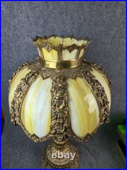 Arts and Crafts Antique 31 Barberry Bradley Hubbard Slag Glass Table Lamp B&H