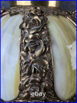 Arts and Crafts Antique 31 Barberry Bradley Hubbard Slag Glass Table Lamp B&H