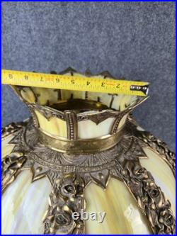 Arts and Crafts Antique 31 Barberry Bradley Hubbard Slag Glass Table Lamp B&H