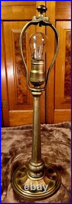 Arts and Crafts Antique Slag Glass Table Lamp