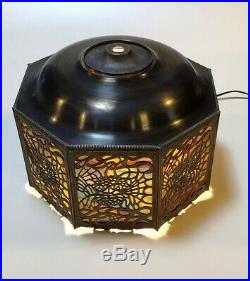 Arts and Crafts Art Nouveau Slag Glass Lamp Shade