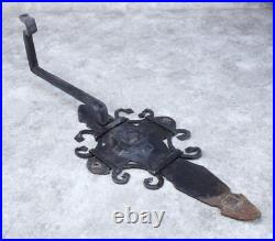 Arts and Crafts Outdoor Hanging Slag Glass Lamp With Wrought Iron Hanger