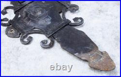 Arts and Crafts Outdoor Hanging Slag Glass Lamp With Wrought Iron Hanger