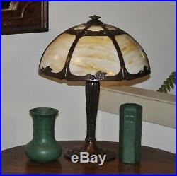 Arts and Crafts Waterlily Miller Slag Glass Lamp