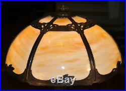 Arts and Crafts Waterlily Miller Slag Glass Lamp