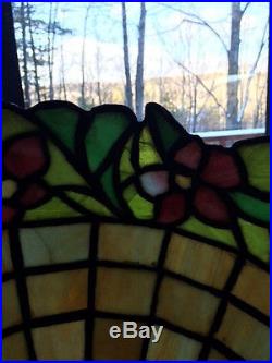 Arts crafts antique vintage slag glass leaded lamp handel bradley hubbard era nr