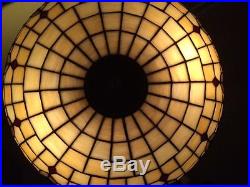 Arts crafts mission antique vintage slag glass leaded lamp bradley hubbard era