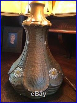 Arts crafts slag glass antique vintage handel bradley hubbard era panel lamp nr