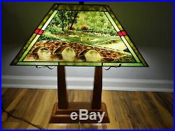 Augusta National/masters Golf 12th Hole Slag/stained Glass Desk Lamp Arts Crafts