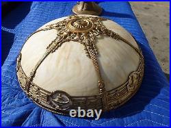 Authentic Stately Large Bradley And Hubbard Slag Glass Lamp