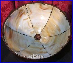 Beautiful & Clean 16 Antique Victorian Carmel Slag Glass Table Lamp Shade