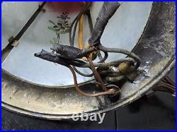 Beautiful 1920s Lead Reverse Painted Slag Glass Boudoir Table Lamp