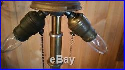 Beautiful Antique Bradley & Hubbard Slag Glass Table Lamp