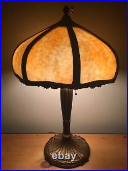 Beautiful Antique Royal Glass Company Slag Glass Lamp c1910-1925