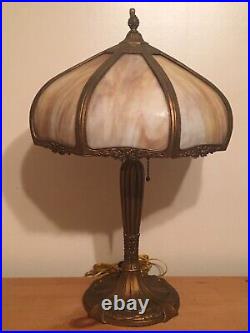 Beautiful Antique Royal Glass Company Slag Glass Lamp c1910-1925