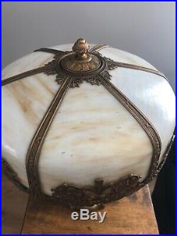 Beautiful Antique Slag Glass Lamp