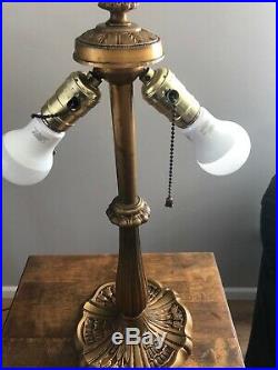 Beautiful Antique Slag Glass Lamp