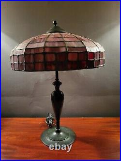 Beautiful Bronze Antique Stained Glass Lamp Slag