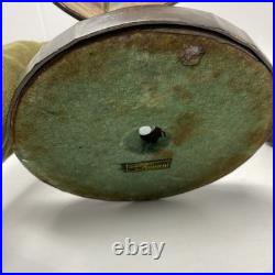 Beautiful Bronze & Slag Glass Antique Handel Desk Lamp Sunset Forest 15.5